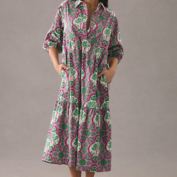 Anthropologie Dresses & Skirts - Maeve Bettina Tiered Shirt Dress